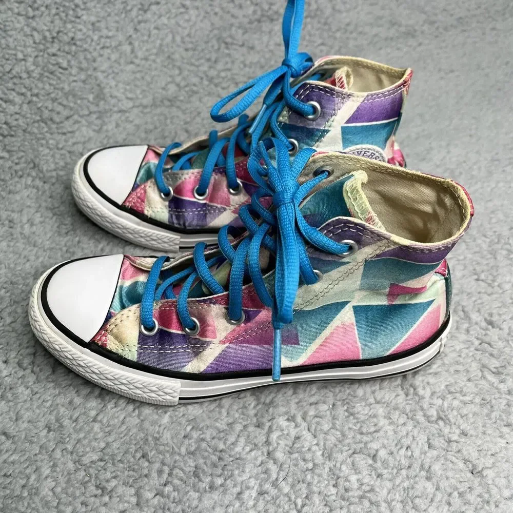 Converse All‎ Star Sneakers Chuck Taylor Hi Top Junior 1 Pastel Triangles Pink